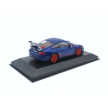 Porsche 911 (997.2) GT3 RS 3.8 2009 blue metallic / red decor - skala 1:43 - Minichamps